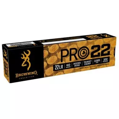 Browning Pro22 22LR Ammunition B194122101 40gr Lead Round Nose 100 Rounds