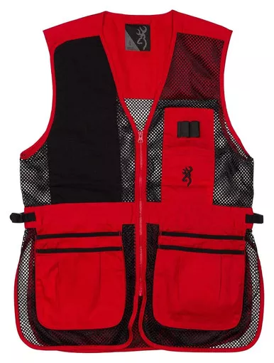 Browning Trapper Creek Shooting Vest, Black Red, XL - 3050267104 - USED