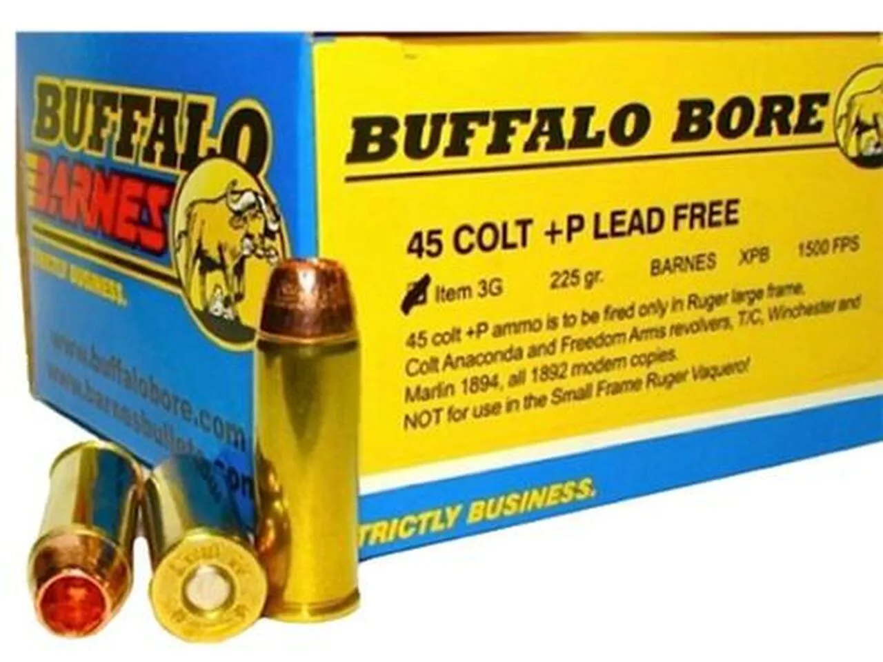 Buffalo Bore 45 Colt +P Lead-Free Barnes XPB 225gr, 20rd Box