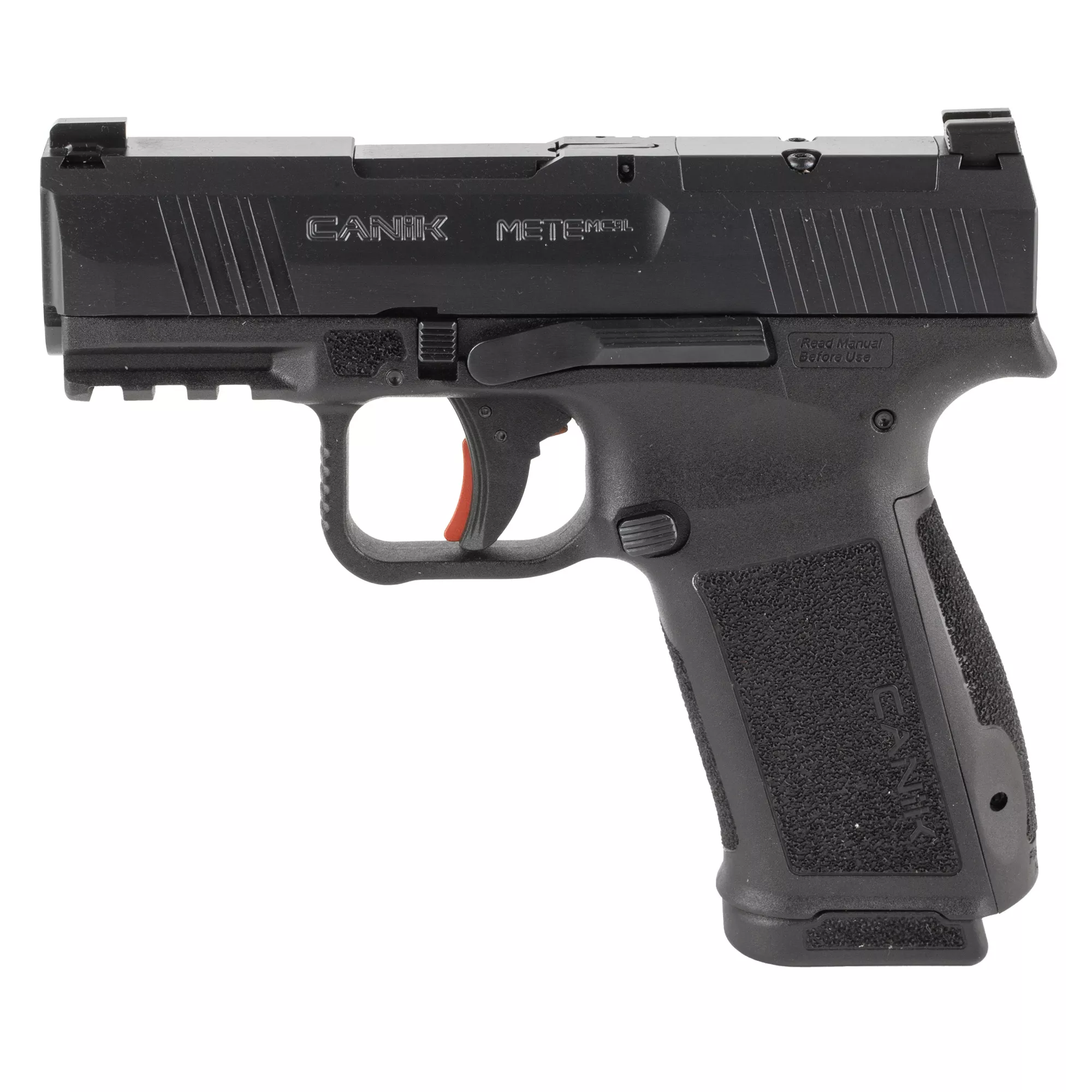 Canik HG7882VN Mete MC9L w/Optic 17+1 9mm Luger Black Sub-Compact Frame 3.18” Steel Barrel Black, Nitride Serrated Steel Slide, Black Polymer Frame w/Picatinny Rail, MeCanik MO1 Red Dot