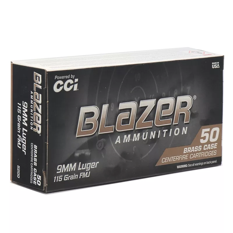 CCI Blazer Brass 9mm 115gr FMJ 50rd Box #5200