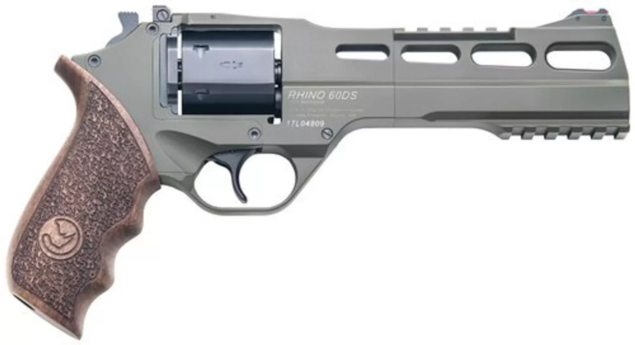 Chiappa Firearms Rhino 60DS SAR, .357 Mag, 6″, 6rd, Walnut Grip, OD Green