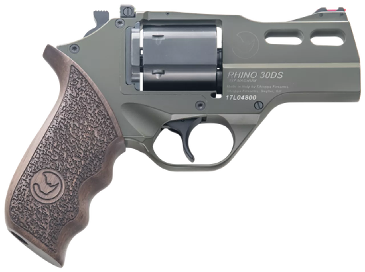 Chiappa Rhino 30DS, .357 Mag, 3″, 6rd, Walnut Grips, OD Green