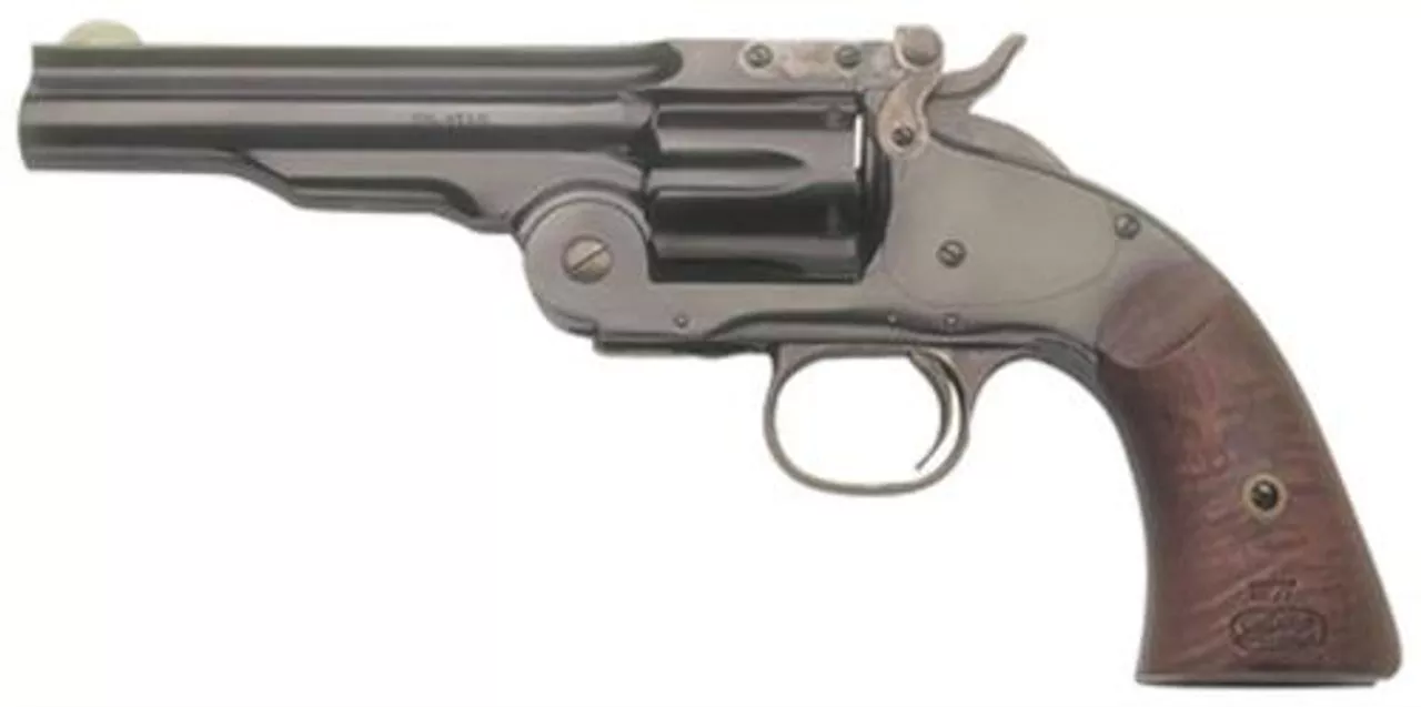 Cimarron Firearms Model 3 Schofield, .38 Special, 5″, Blued, Walnut Grip, 6rd