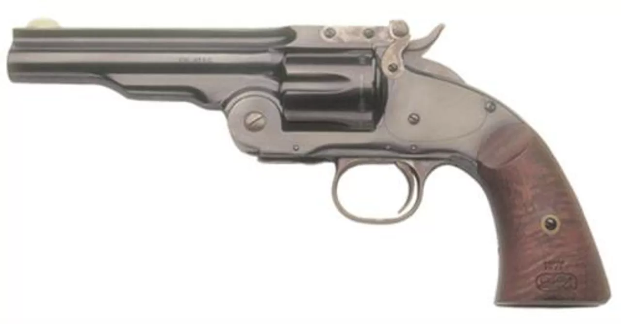 Cimarron Firearms Model 3 Schofield .45 Long Colt 5″ Barrel Blue Steel Finish Smooth Walnut Grip