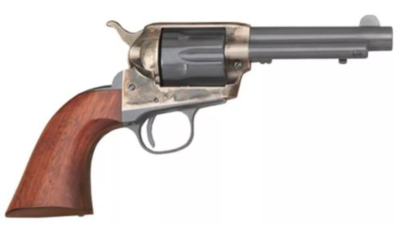 Cimarron Model P Junior Single Action .38 Special 4.75 Inch Barrel Standard Blue Finish Smooth Walnut Grip