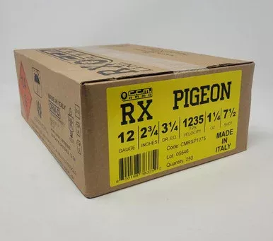 Clever RX Pigeon 12 Gauge Ammunition CMRXP1275 2-3/4″ 1-1/4oz #7.5 Shot 1235fps CASE 250 Rounds