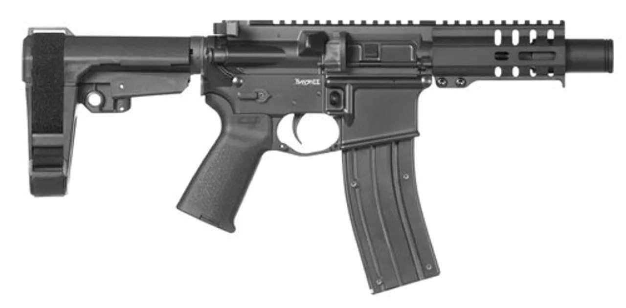 CMMG Banshee 300 MK4, .22 LR, 4.5″, 25rd, KAK Flash Can, Black