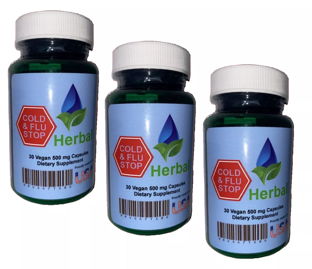 Cold & Flu Stop Herbal x3 Bottle Pack