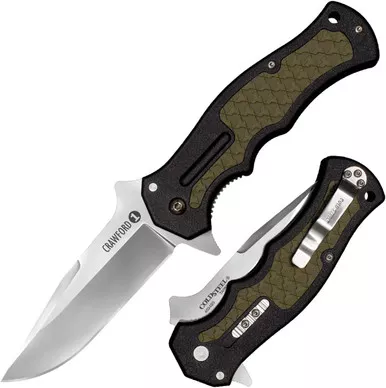 Cold Steel Crawford 3.5" Clip Point Blade Zy-Ex Folding Knife OD Grn USED