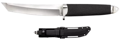 Cold Steel CS-35AB San Mai Master Fixed Blade Knife 6" Tanto Plain Satin VG-10 San Mai Blade Kray-Ex Handle Black
