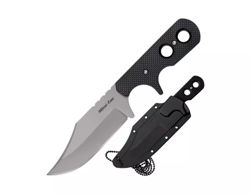 Cold Steel Mini Tac Bowie, Black, Right, Fixed Blade