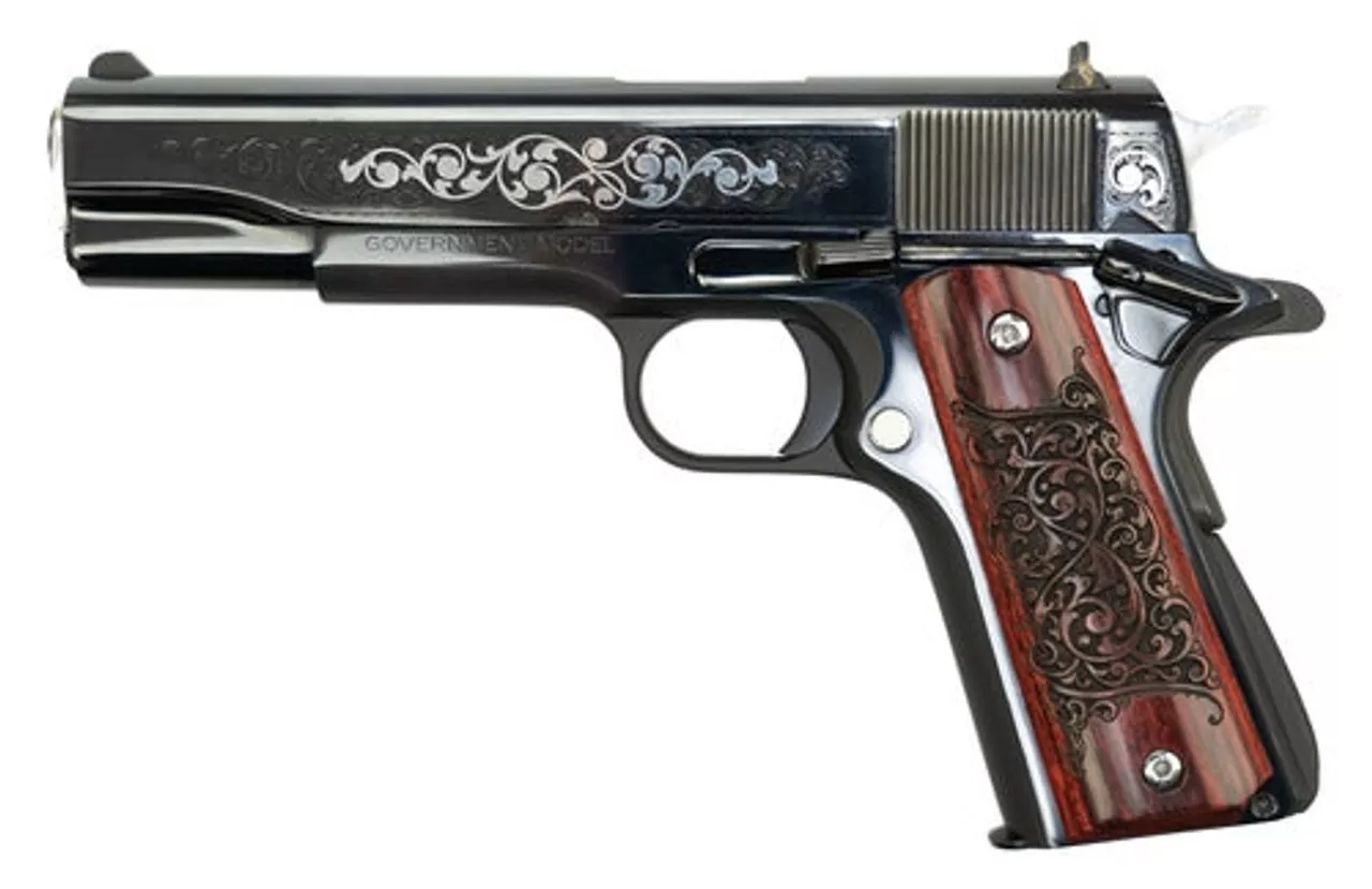 Colt 1911 Series 70 .45 ACP Gustave Young Engravers Series, 1 of 525, 5″ Barrel, Rosewood Grips, Engraved Slide, 8rd
