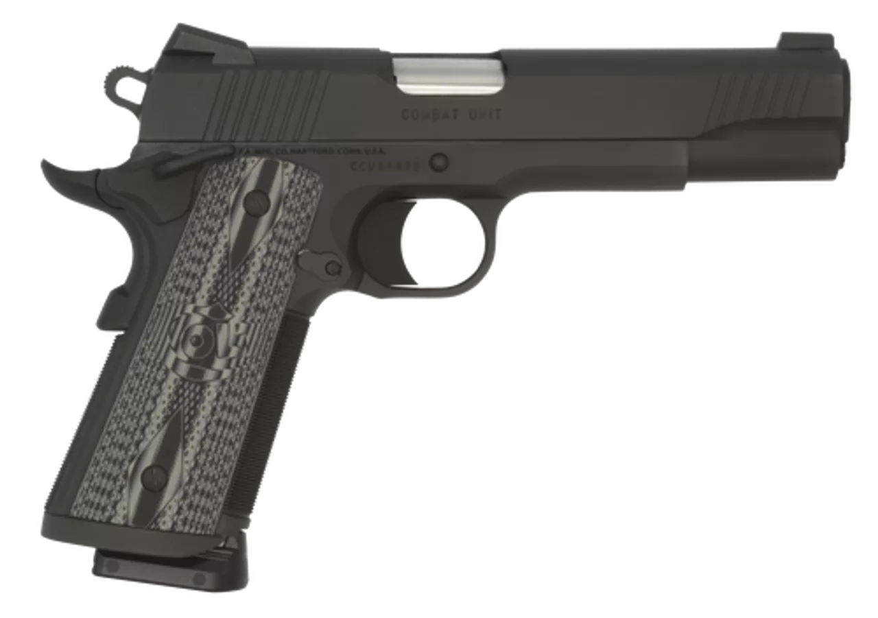 Colt CCU Government 9mm, G10 Grey Grips, Novak Sights, Black DLC, 9rd
