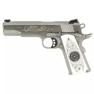 Colt Delta Elite Thor 10mm Auto Pistol 5" Barrel 8+1 Round Engraved Stainless Slide White Grip Stainless Frame