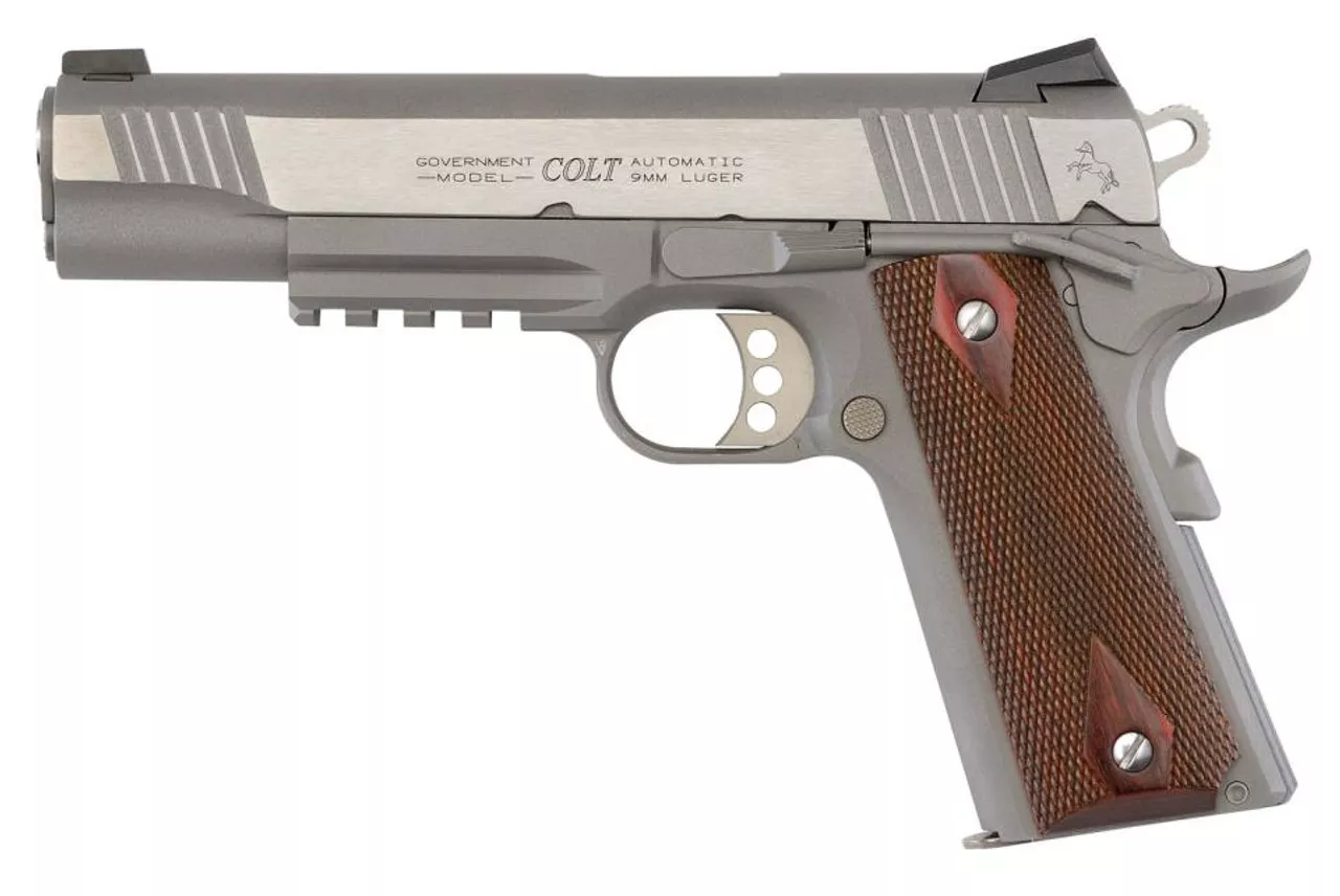 Colt XSE Rail Gun Govt 5″ Barrel 9mm SS Finish Noval Sights