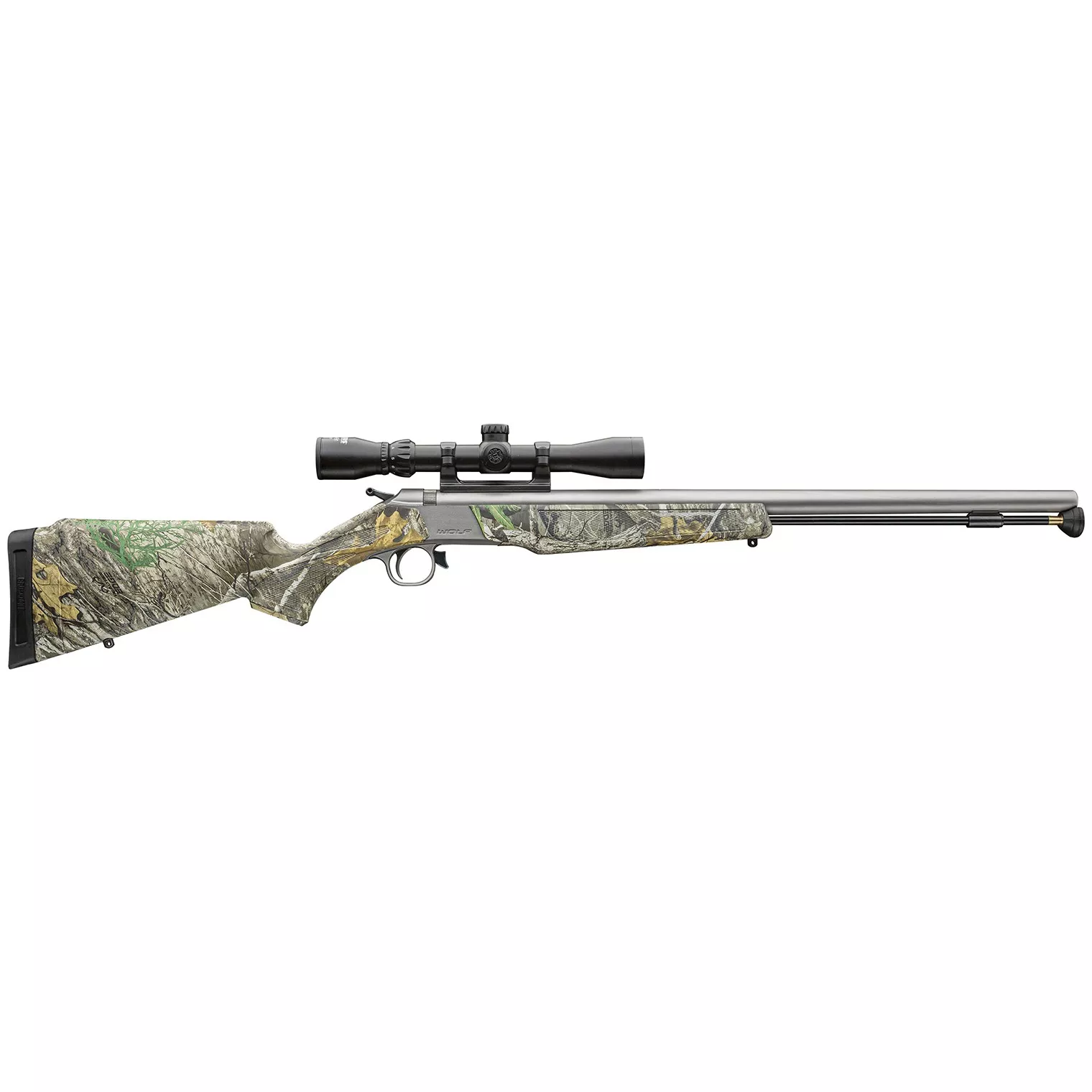 CVA PR2118SSC Wolf V2 w/Optic 50 Cal 209 Primer 24” Matte Stainless Steel Barrel, Drilled & Tapped Stainless Steel Receiver, Fixed Realtree Edge Synthetic Stock, KonusShot 3-9x32mm