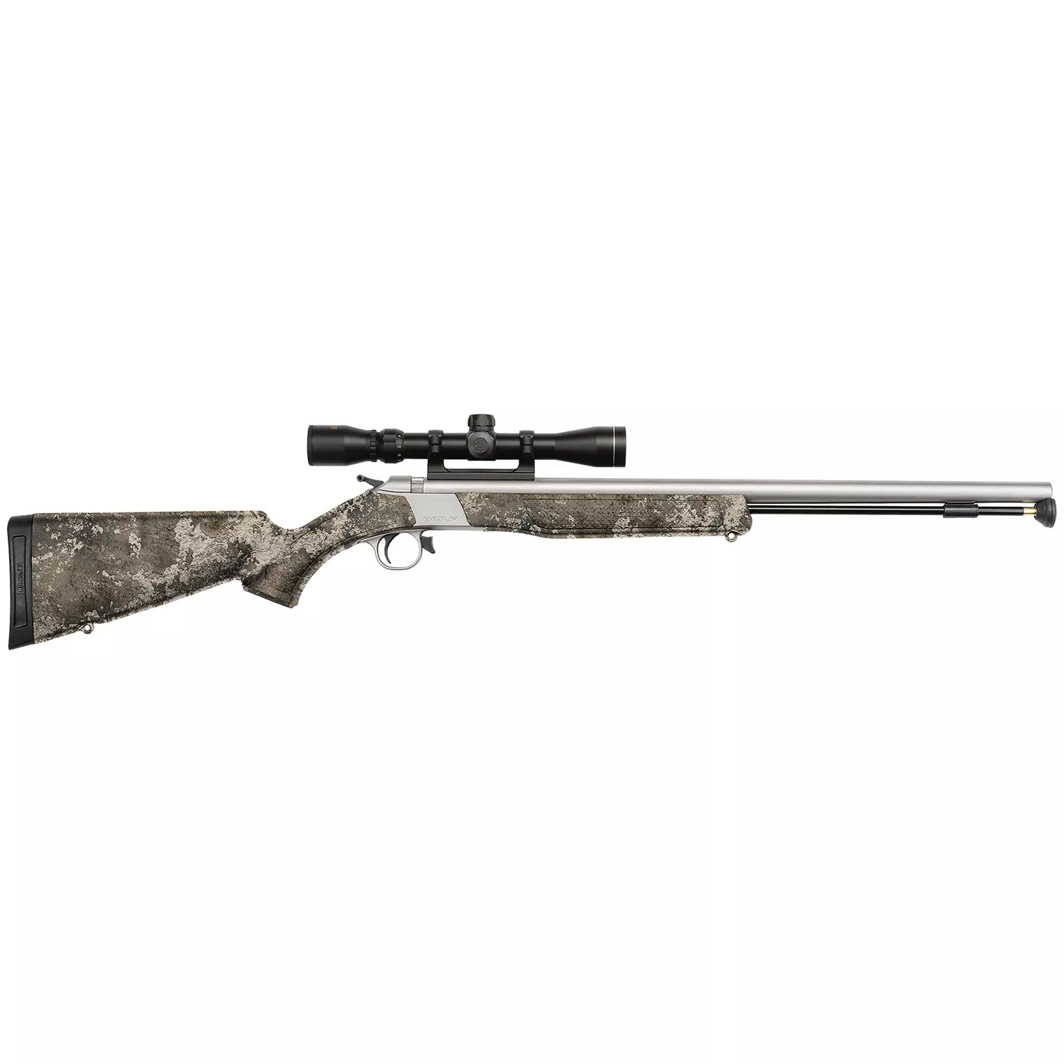 CVA PR9118SSC Wolf V2 50 Cal 209 Primer 24” Fluted, Matte Stainless Barrel/Rec, TrueTimber Strata Furniture, Konus 3-9x40mm Scope