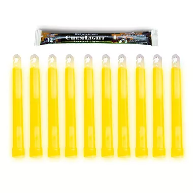 Cyalume 6 Inch Yellow Chemlights (Case of 10)