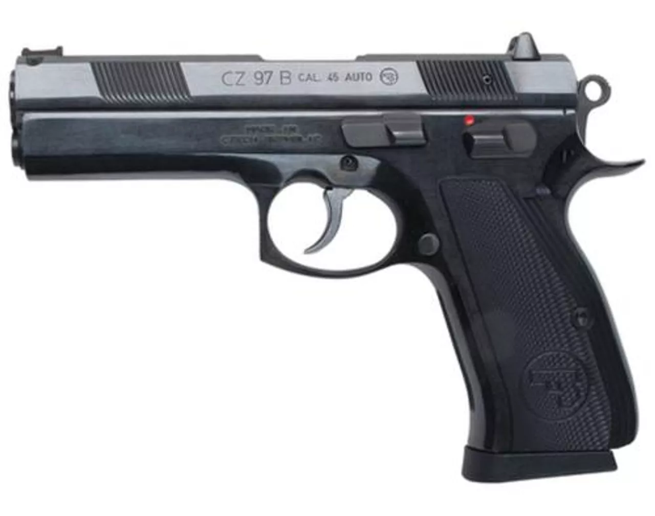 CZ, 97 B Full Size, 45 ACP, 4.65″ Barrel, Steel Frame, Aluminum Grips, Fiber Optic Front Sight, 2 Magazines, 10rd Mag