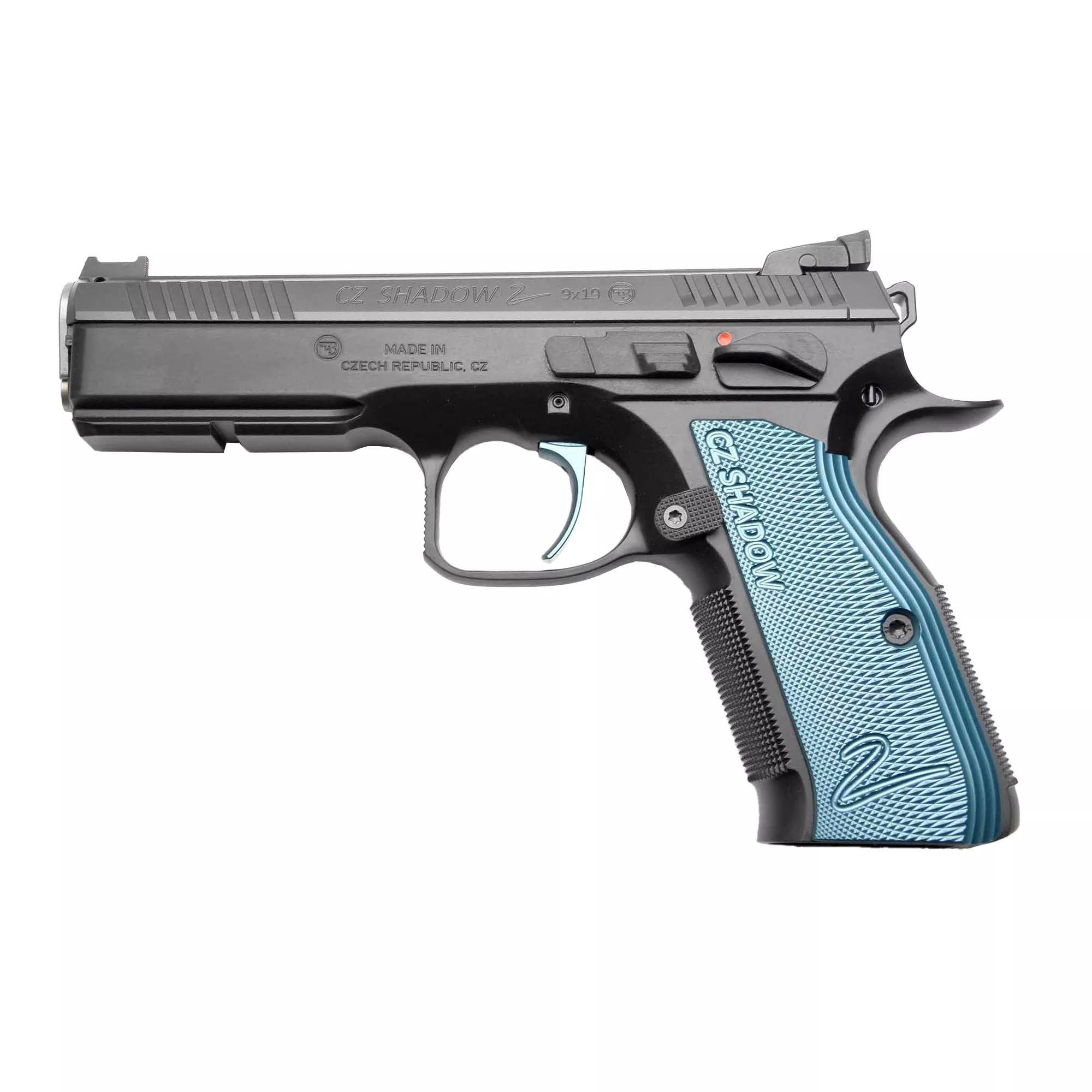Cz Custom Shop 91039 Shadow 2 Full Size Frame 9mm Luger 17+1 4.89” Black ACCU Bushing Barrel, Black Serrated Steel Slide, Black Polycoat Steel Frame w/Beavertail, Black Checkered Aluminum Grip