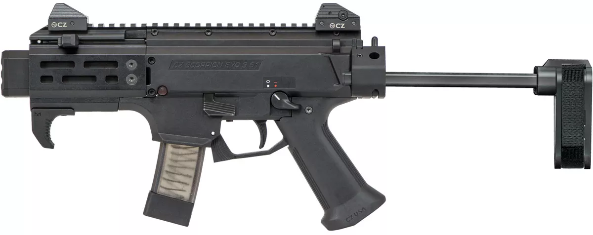 CZ Scorpion EVO3 S2 Micro 9mm Tactical Pistol with Arm Brace