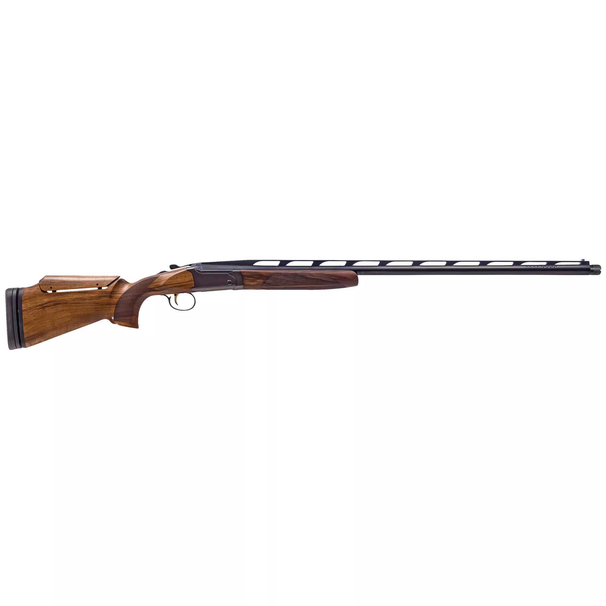 CZ-USA 06502 All American Trap 12 Gauge 2.75” 1rd 34” Ported Barrel, Gloss Blued Metal Finish, Turkish Walnut Stock with Adjustable Comb