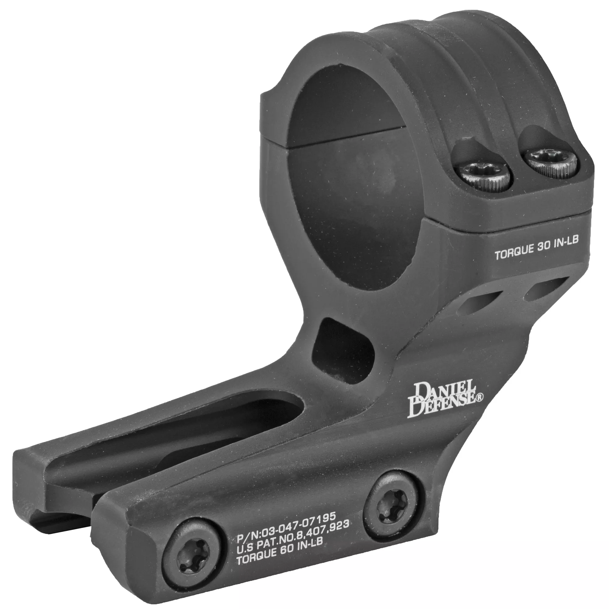 Daniel Defense 0304707195 Optic Mount Scope Mount/Ring Combo Black Hardcoat Anodized Aluminum 30mm Tube