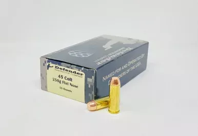 Defender 45 Colt Ammunition DEF45COLTN 250 Grain Flat Nose 50 Rounds