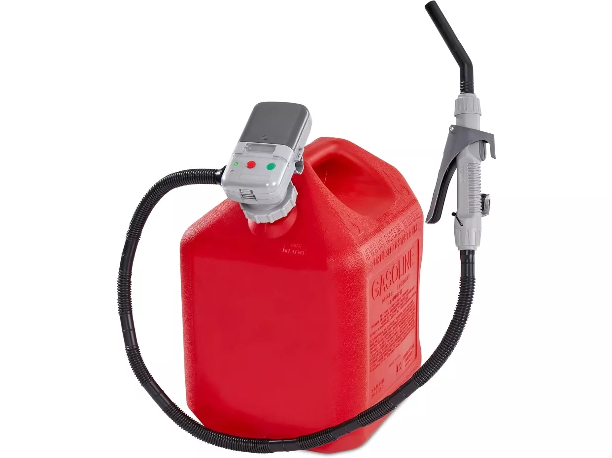 Deway Automatic Fuel Transfer Pump with 51″ Hose & Hand Trigger Nozzle, Red