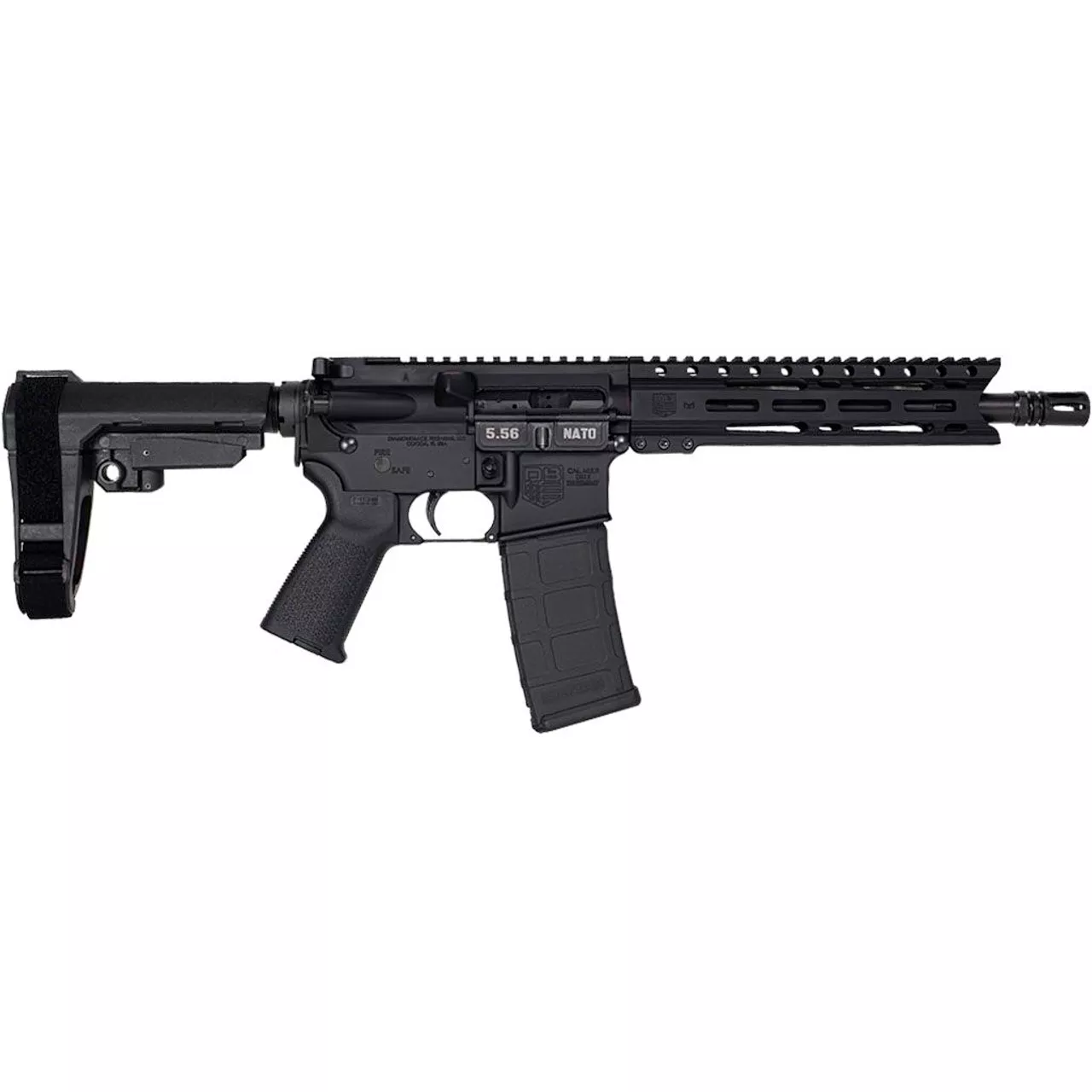 Diamondback DB15 CARBON AR, 223 Remington/556NATO, 10″ Barrel, Flash Can, 9″ PC M-Lok Rail, Black, SBA3 Brace, Magpul Pistol Grip, 30Rd PMAG