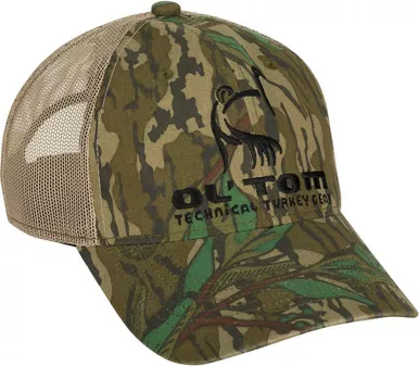 Drake Waterfowl Ol'Tom Logo Mesh Camo Back Cap - Mossy Oak Greenleaf - OSFM