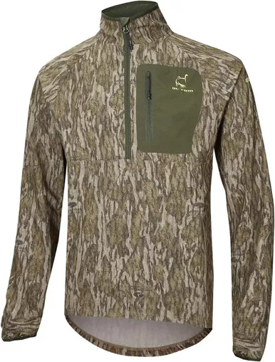 Drake Waterfowl SWT Half Zip Pullover w/ Spider Web Technology Bottomland L