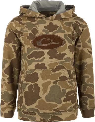 Drake Youth Three End Hoodie & Kangaroo Pocket - Old School Timber X-Large