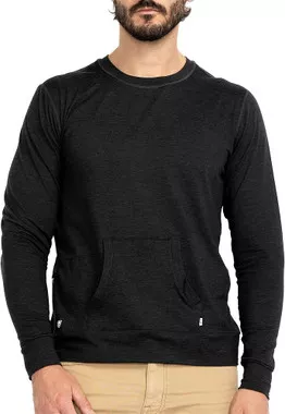 Ejis Men's Conquest Athletic Crew Heather Black Pullover