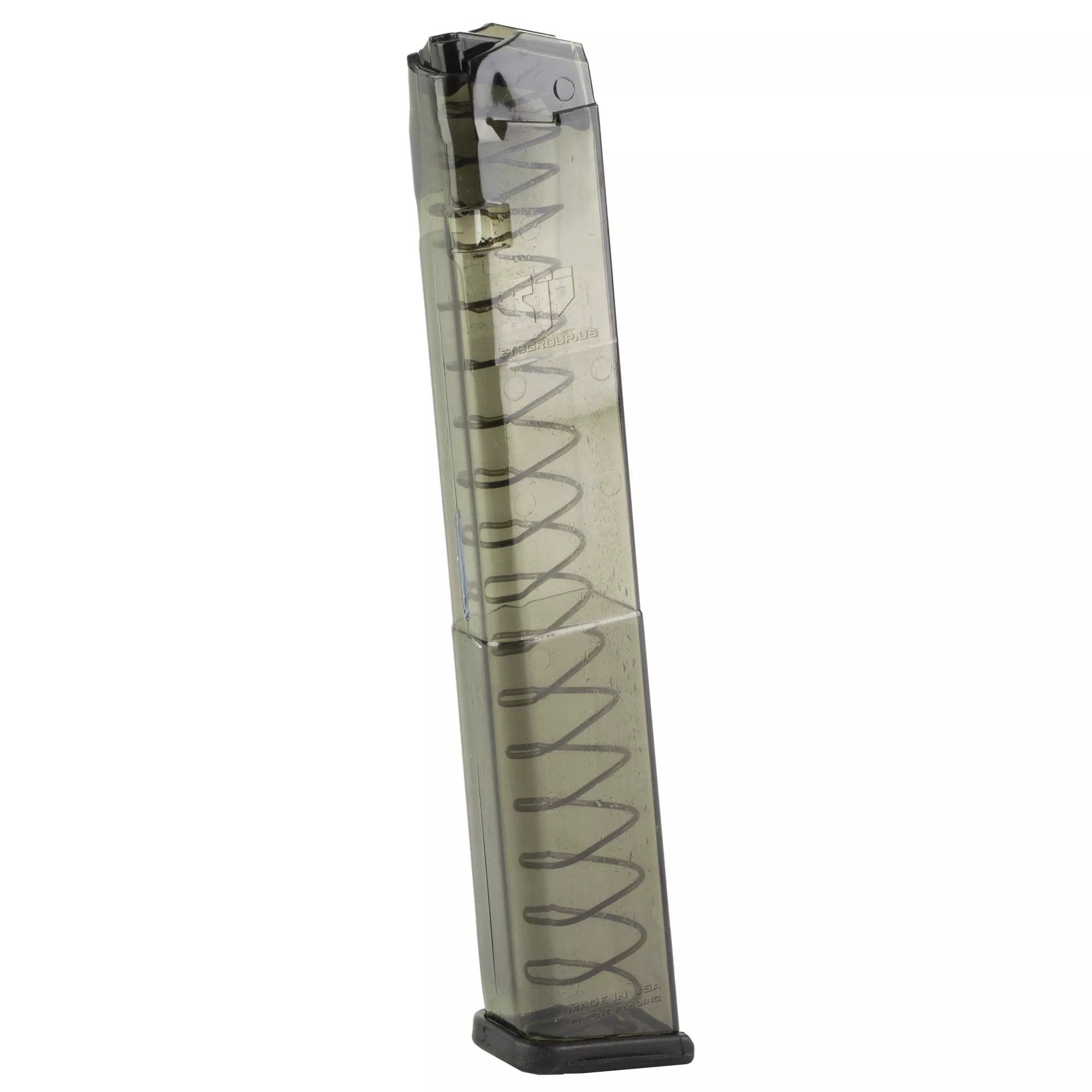 ETS Group SMKGLK22210 Pistol Mags 30rd Extended 40 Cal Compatible w/Glock 22/23/24/27/35 Smoke Polymer