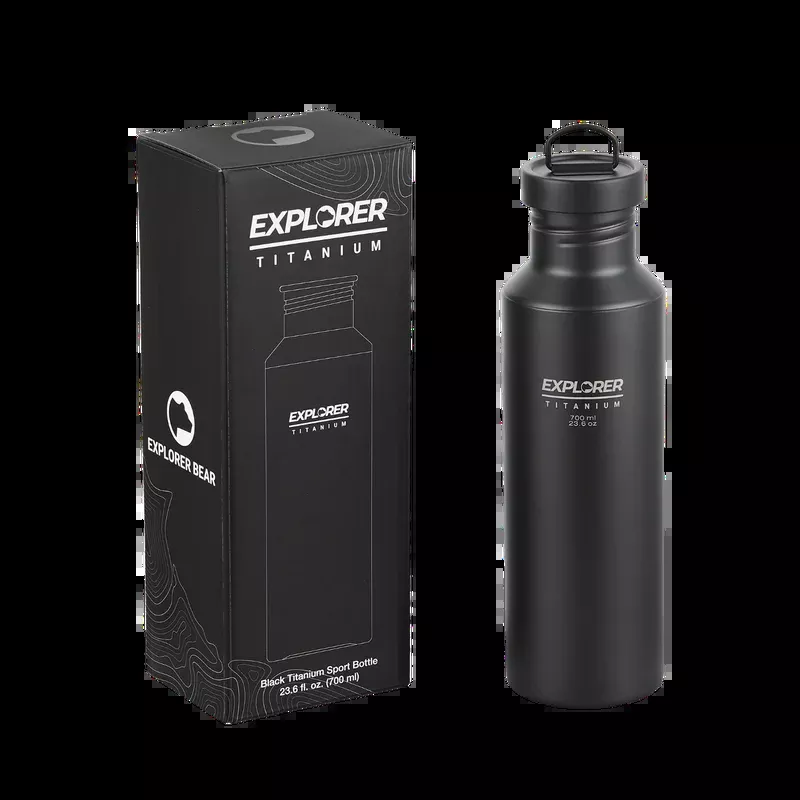 Explorer Bear Black Titanium 700ml Water Bottle