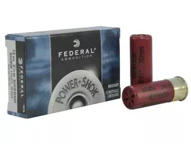 Federal 12 Gauge Ammunition Power-Shok F1270025 2-3/4″ 9 Pellet 00 Buck 1325fps CASE 250 rounds