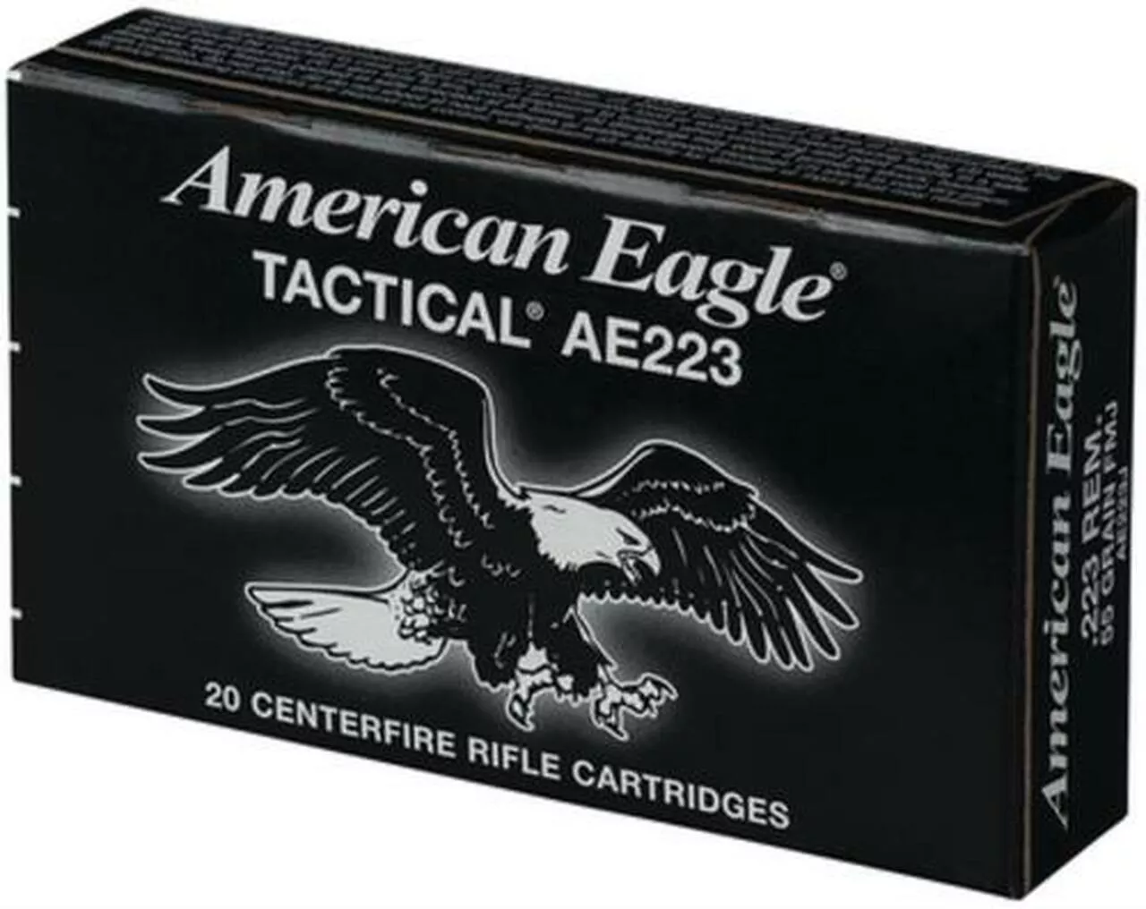 Federal 223 AMMO AE TACTICAL, 55 GR. FMJ-BT 20rd Box 3240FPS
