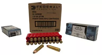 Federal 30 Carbine Ammunition Power-Shok 110 Grain Soft Point Case of 200 Rounds