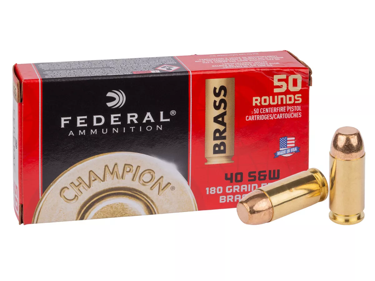 Federal .40 S&W Champion Training FMJ, 180gr, 50ct