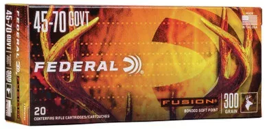 Federal 45-70 Gov’t Ammunition F4570FS1 300 Grain Fusion Soft Point 20 Rounds