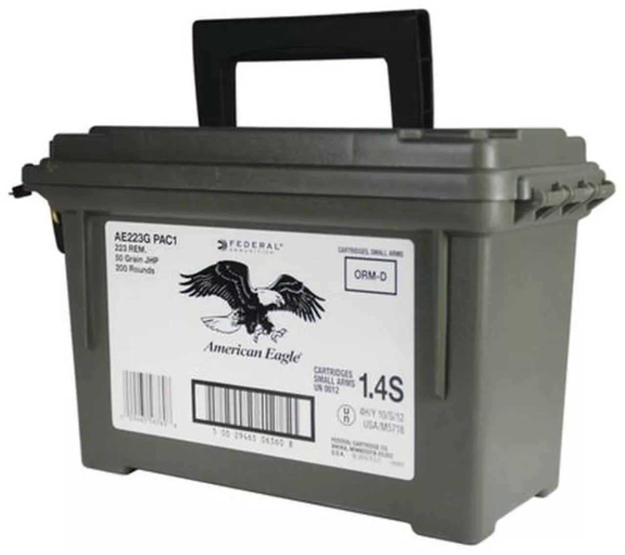 Federal American Eagle .223 Remington 50 Grain Jacketed Hollow Point 200 Round Can