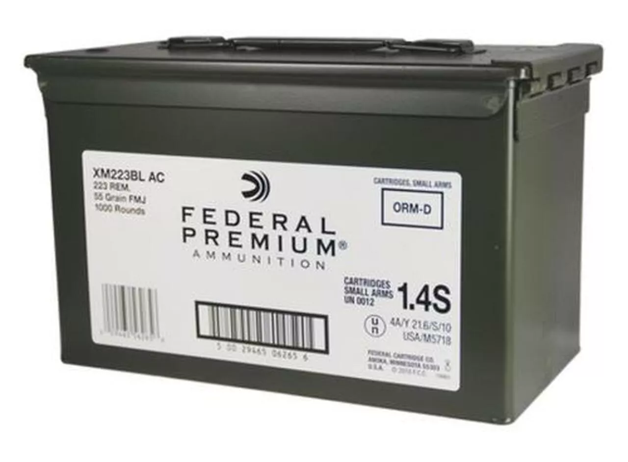 Federal American Eagle .223 Remington, 55gr, Full Metal Jacket Boattail, 1000rd/Case