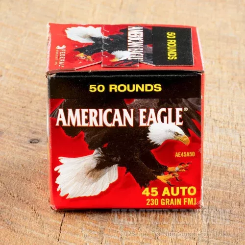 Federal American Eagle 45 ACP Ammunition – 500 Rounds of 230 Grain FMJ