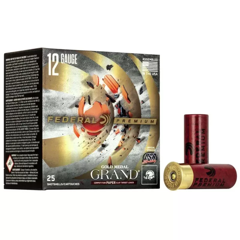 Federal Gold Medal Grand Paper 12 Gauge 2.75″ 1oz. #8 Shot 25 Rounds