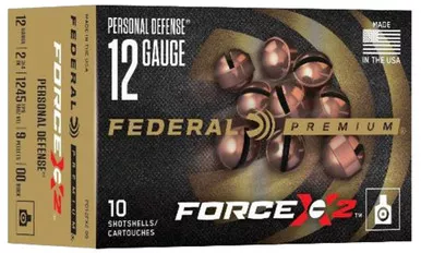 Federal PD12FX200 Force X2 12 Gauge 2.75" 9 Pellets 00 Buck Shot 50 Rounds