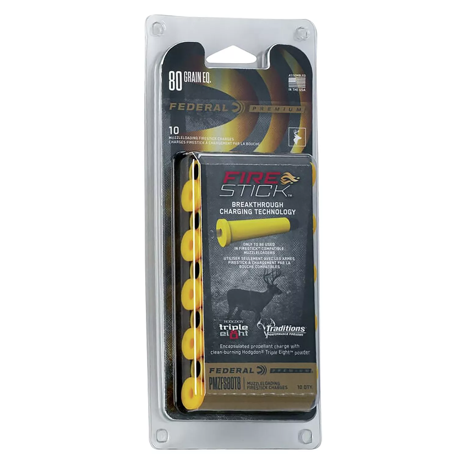 Federal PMZFS80T8 Premium Fire Stick Muzzleloader 50Cal 80gr 10 Per Box/10 Case *For Traditions Nitro Only