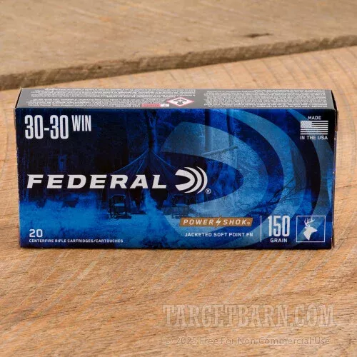 Federal Power-Shok 30-30 Win Ammunition – 20 Rounds of 150 Grain SP FN