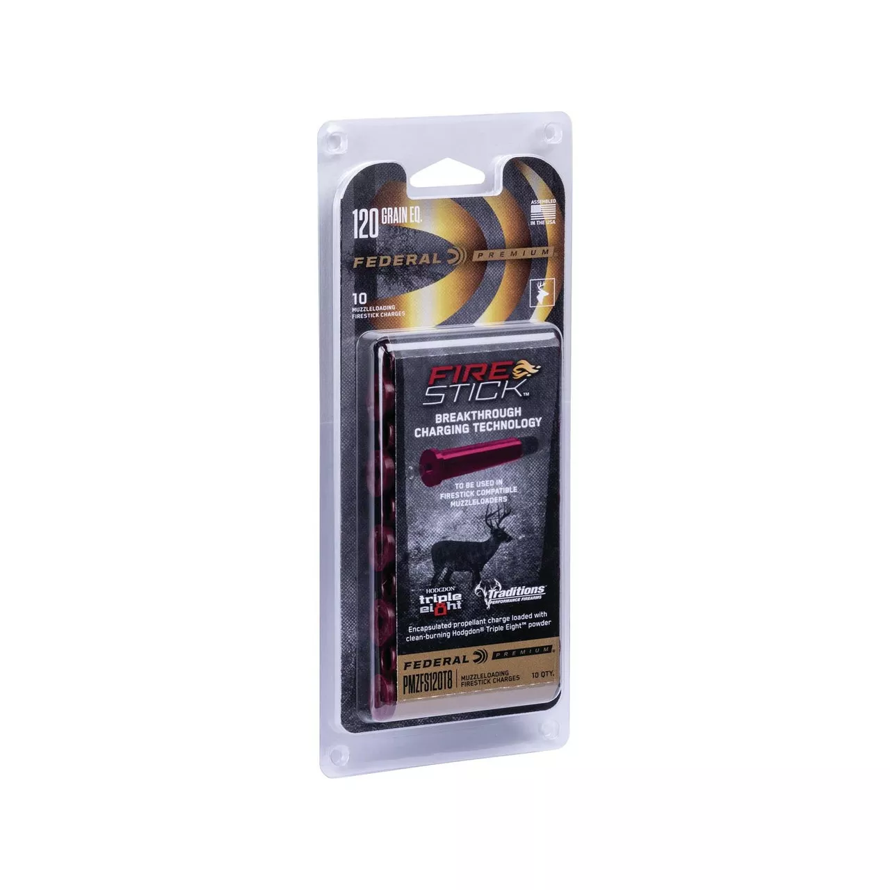Federal Premium FireStick Muzzleloading Charge 120 Grain Hodgdon Triple Eight Black Powder Substitute Package of 10